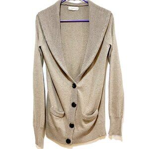 ANTHROPOLOGIE 'IF IT WERE ME ' LIGHT BROWN CARDIGAN SWEATER. WOMEN'S SIZE SMALL